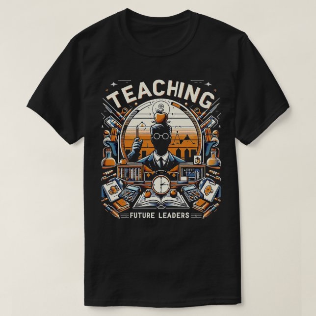 T-shirt Retro Enseigner Les Futurs Dirigeants Professeur R (Design devant)