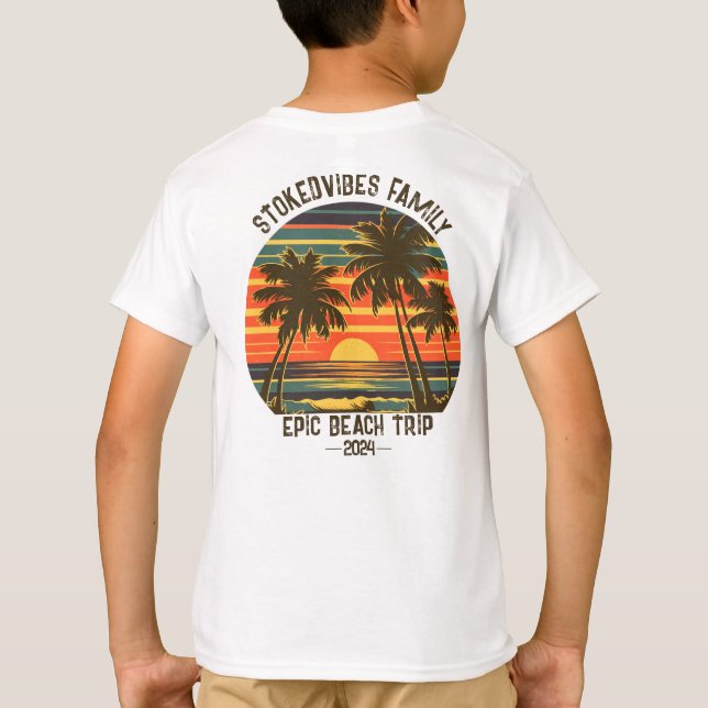 T-shirt Retro Epic Famille Plage Voyage Personnalisé Vacan (Dos)