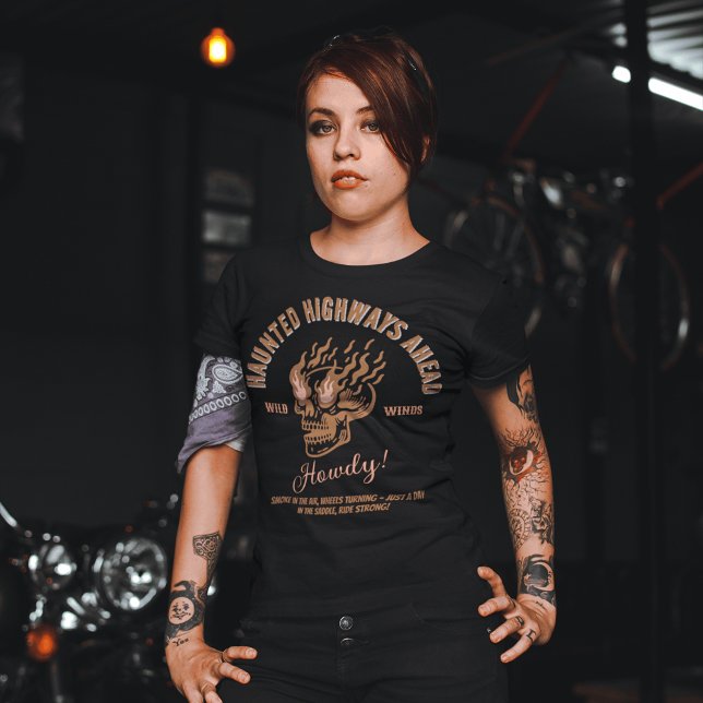 T-shirt Rétro esthétique Burning Typographie du crâne Wild (Créateur téléchargé)