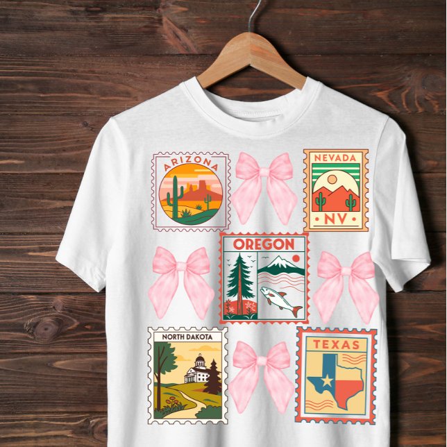 T-shirt Retro États-Unis Coquette Postal Design (Créateur téléchargé)