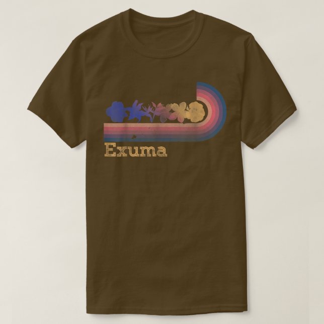 T-shirt Retro Euma Tropical Flowers 80s Style Surfing  (Design devant)