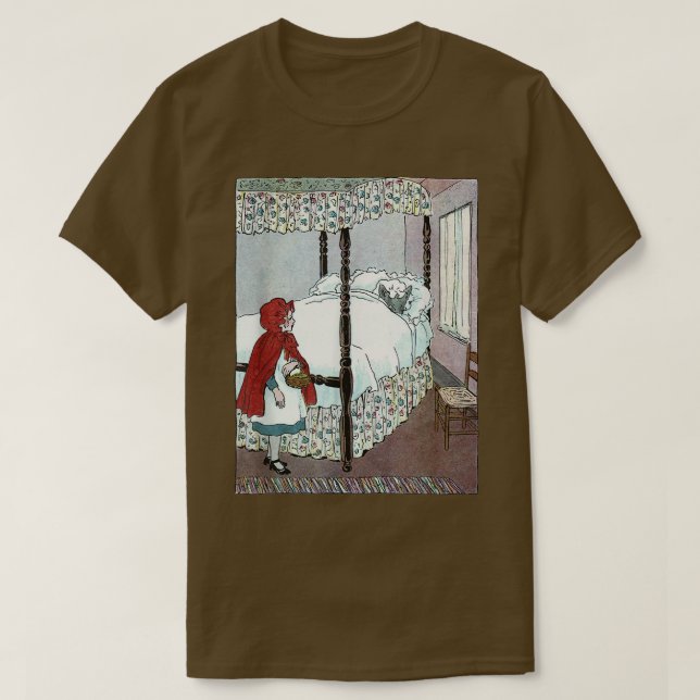 T-shirt Retro Fairytale Bad Wolf Little Red Riding Hotte (Design devant)