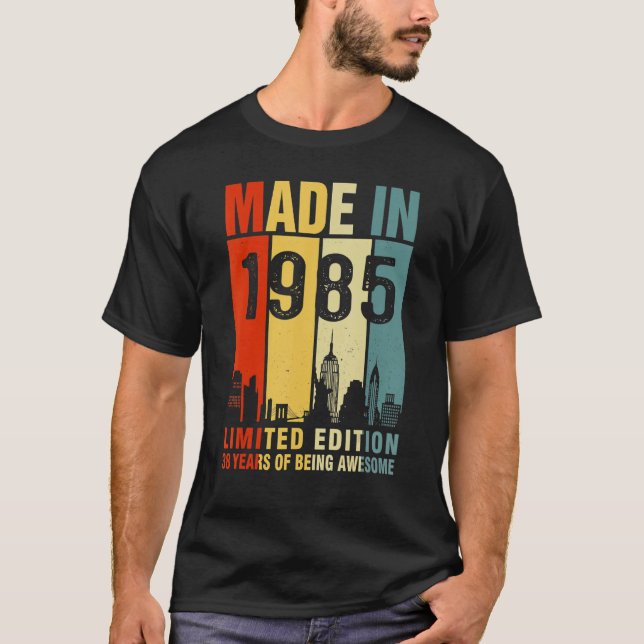 T-shirt Rétro Fait En 1985 38 Ans D'Être Étonnant (Devant)