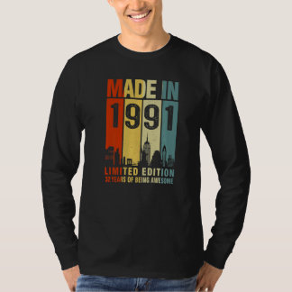 T-shirt Rétro Fait En 1991 32 Ans D'Être Étonnant