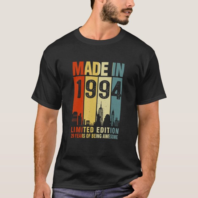 T-shirt Rétro Fait En 1994 29 Ans D'Être Étonnant (Devant)