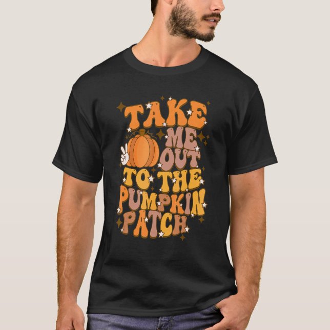 T-shirt Retro Fall M'Emmène Au Patch Citrouille Super Que (Devant)
