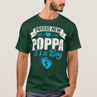 T-shirt Retro Famille Fière Nouveau Poppa C'est un garçon