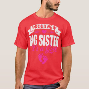T-shirt Retro Famille Fière Nouvelle Grande Soeur C'est un