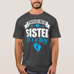 T-shirt Retro Famille Fière Nouvelle Soeur C'est un garçon