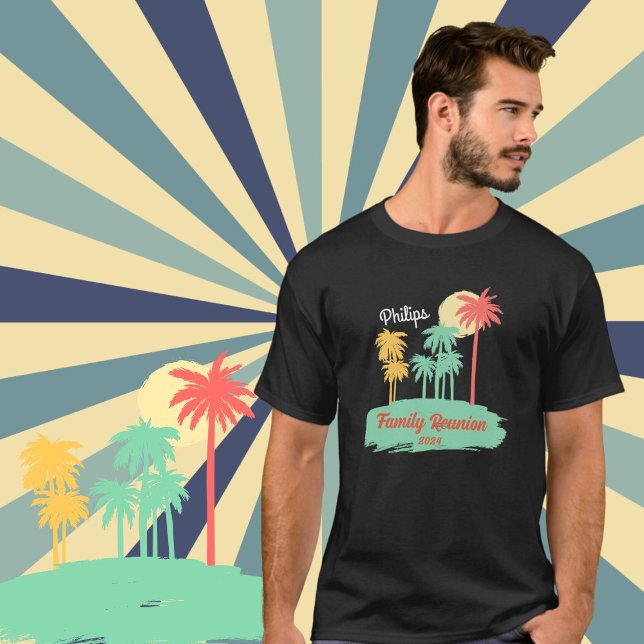 T-shirt Retro Famille personnalisée - Noir (Créateur téléchargé)