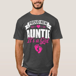 T-shirt Retro Family Proud New Auntie It's A Girl Gender R