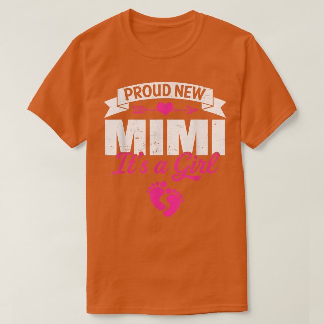 T-shirt Retro Family Proud New Mimi It's A Girl Gender Rev (Design devant)