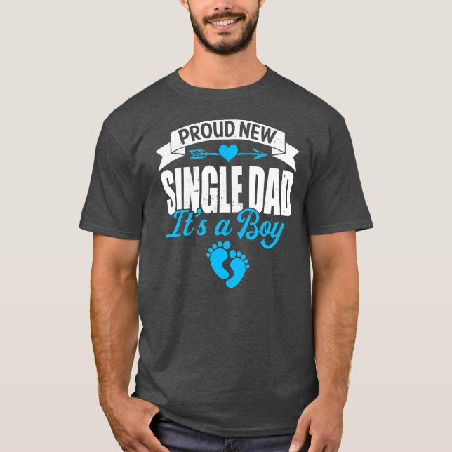 T-shirt Retro Family Proud New Single Papa It's A Boy (Devant)