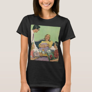 T-shirt Retro Family Sert Maman Petit déjeuner en Bed