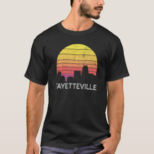 T-shirt Rétro Fayetteville Skyline Bâtiments urbains Vinta