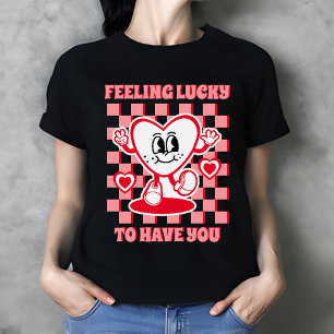T-shirt Retro Feeling Lucky Black Women's Valentin