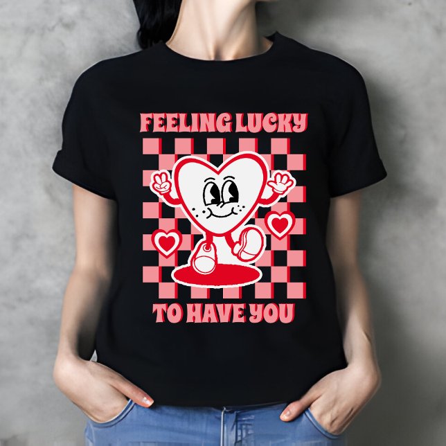 T-shirt Retro Feeling Lucky Black Women's Valentin (Créateur téléchargé)