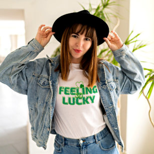 T-shirt Retro Feeling Lucky St Patrick's Day Citer les fem
