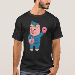 T-shirt Retro Femmes Hommes Cochon Cop Farm Animal I Love 