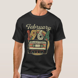 T-shirt Rétro février 1964 Cassette 58e jour de Birthday