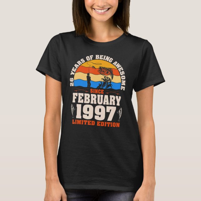 T-shirt Rétro Février 1997 26 Ans Pêche 26e Birt (Devant)