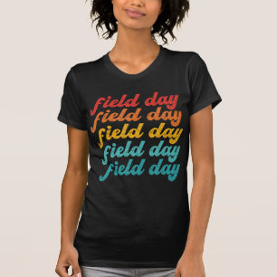T-shirt Retro Field jour jaune champ jour jeux enseignants