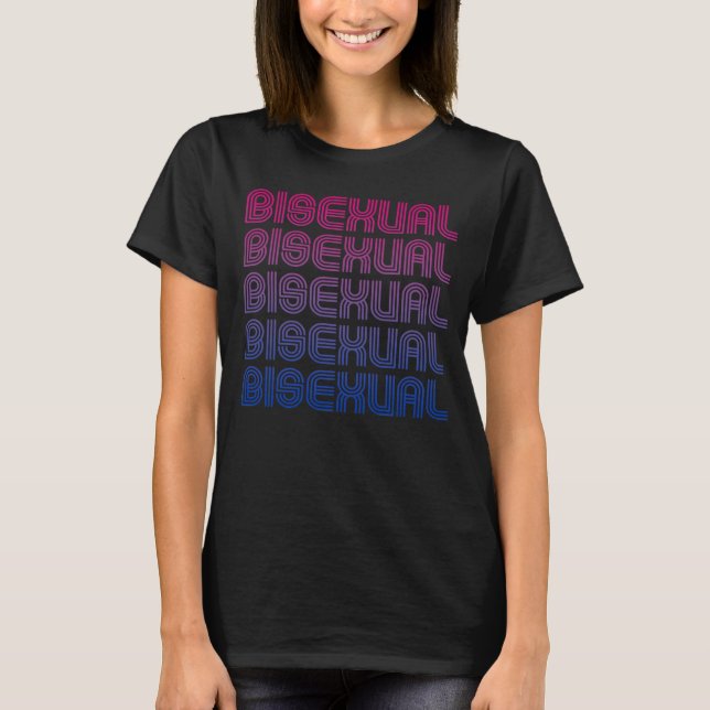 T-Shirt Rétro Fierté Bisexuelle (Devant)