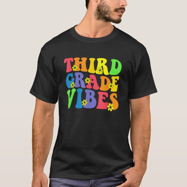 T-shirt Retro Fifth 3rd grade vibes back to school teacher (Devant)