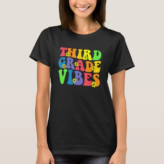 T-shirt Retro Fifth 3rd grade vibes back to school teacher (Devant)