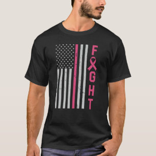 T-shirt Retro Fight American Flag Sensibilisation au cance