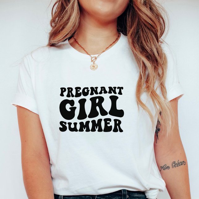 T-shirt Rétro Fille Enceinte Été ; Vêtements de Grossesse  (Créateur téléchargé)