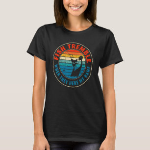 T-shirt Retro Fish Tremble Quand Ils Entendent Mon Nom Vin