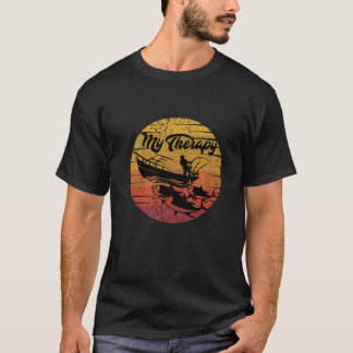 T-shirt Retro Fishing est ma thérapie Pêcheur Vintage
