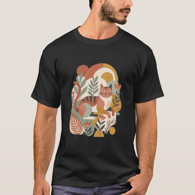 T-Shirt Rétro Floral Boho Art (Devant)