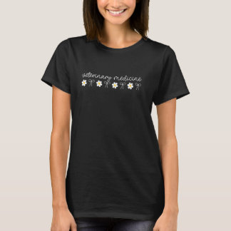 T-shirt Retro Floral Daisy Médecine vétérinaire