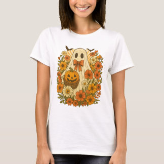 T-shirt Retro floral ghost halloween png|lace ghost shirts