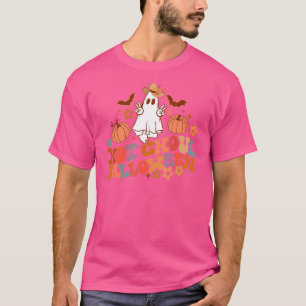 T-shirt Retro Floral Hot Ghoul Halloween Ghost Citrouille 