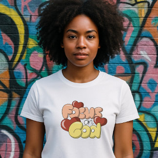 T-shirt Rétro Focus sur Dieu - Cœurs