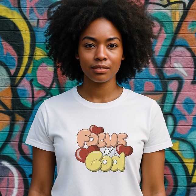 T-shirt Rétro Focus sur Dieu - Cœurs (Créateur téléchargé)