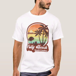 T-shirt Rétro Folly Beach Caroline du Sud