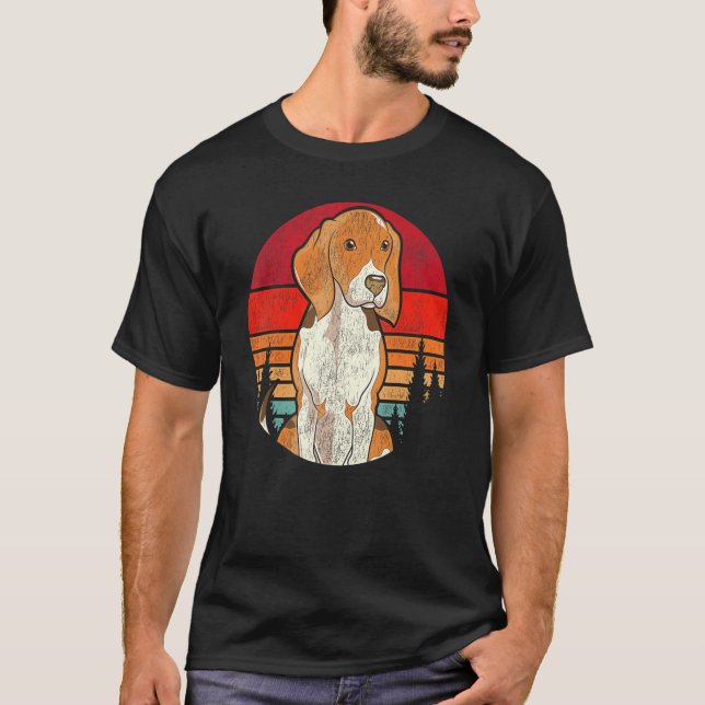 T-shirt Retro Forest Trees Propriétaire Beagle Chien migno (Devant)
