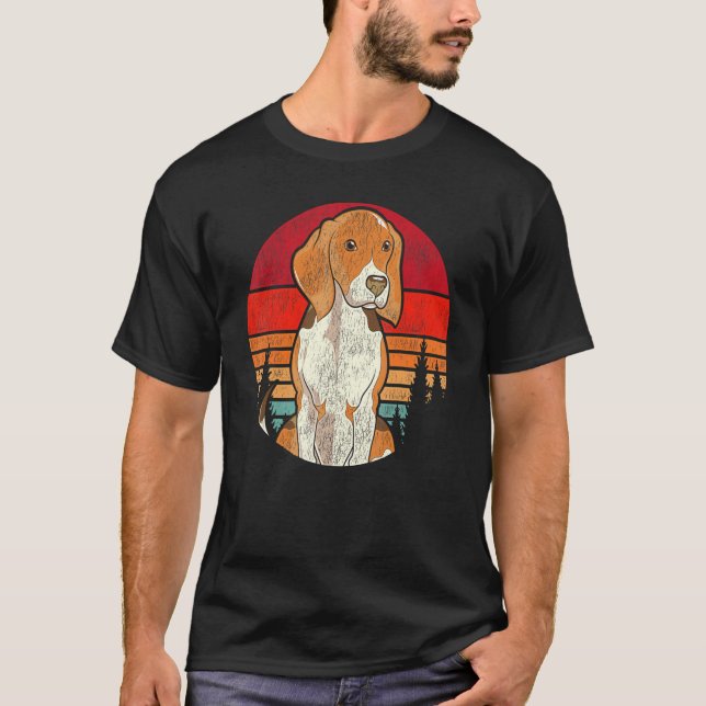 T-shirt Retro Forest Trees Propriétaire Beagle Chien migno (Devant)