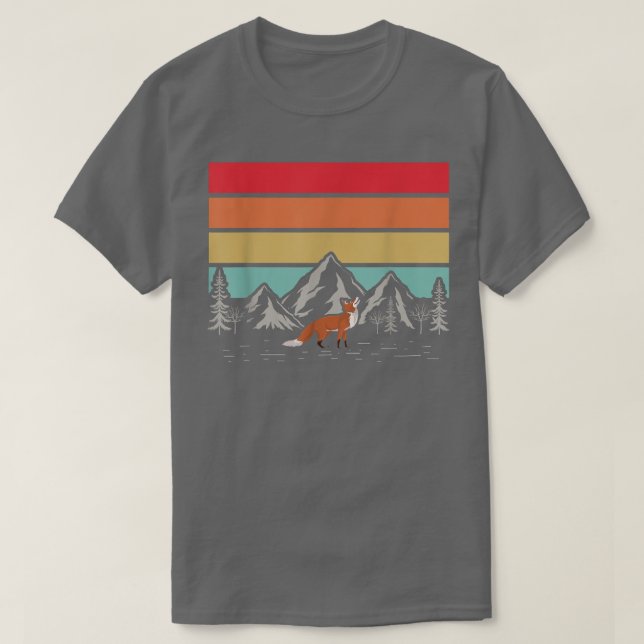 T-shirt Retro Forêt Randonnée Animaux (Design devant)
