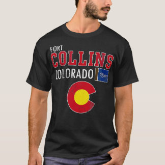 T-shirt Retro Fort Collins Colorado Drapeau Vintage