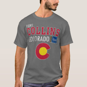 T-shirt Retro Fort Collins Colorado Drapeau Vintage