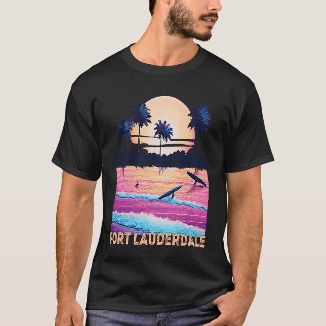 T-shirt Retro Fort Lauderdale Florida Souvenir Surf (Devant)