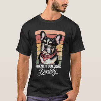 T-shirt Rétro Frenchie Papa Amateur de Chien Fête des Père