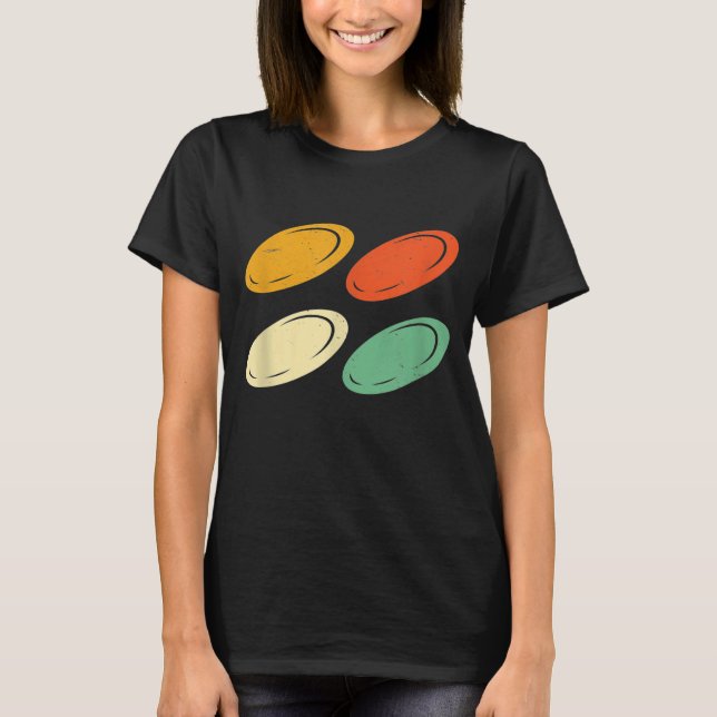 T-shirt Retro Frisbee Disques de Golf Disques Cool Frolf F (Devant)