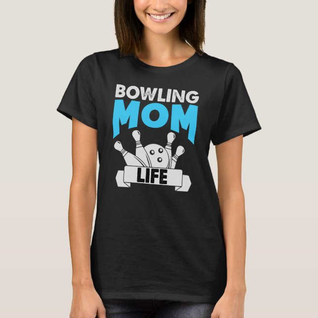 T-shirt Retro Funny Bowling Maman Vie Fête des mères Fête  (Devant)