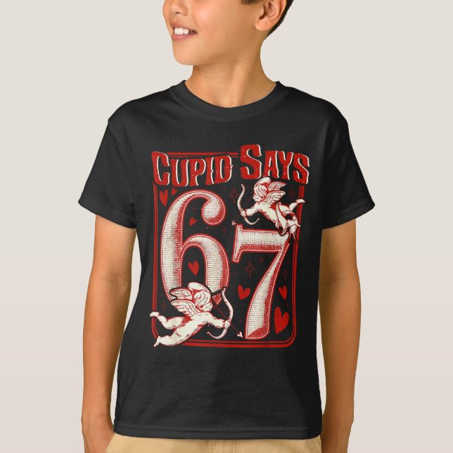 T-shirt Retro Funny Cud Says 6 7 Six Seven Couples Valenti (Devant)